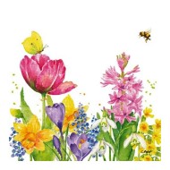 Pacote Com 20 Guardanapos De Papel 33x33cm Butterfly & Bee Napkin